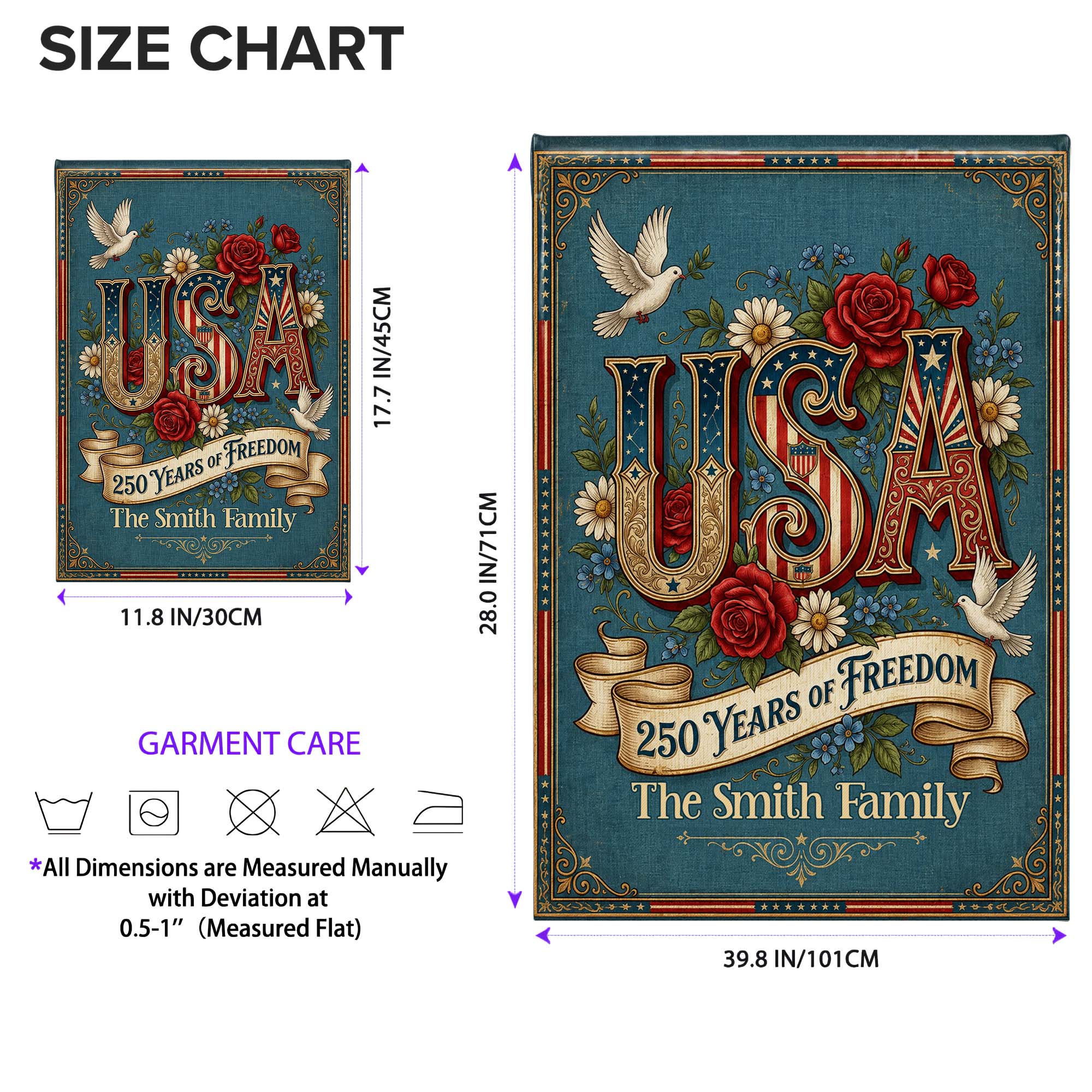 Personalized Garden Flag Custom Family Name USA Independence Day Gift