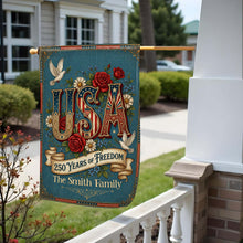 Load image into Gallery viewer, Personalized Garden Flag Custom Family Name USA Independence Day Gift
