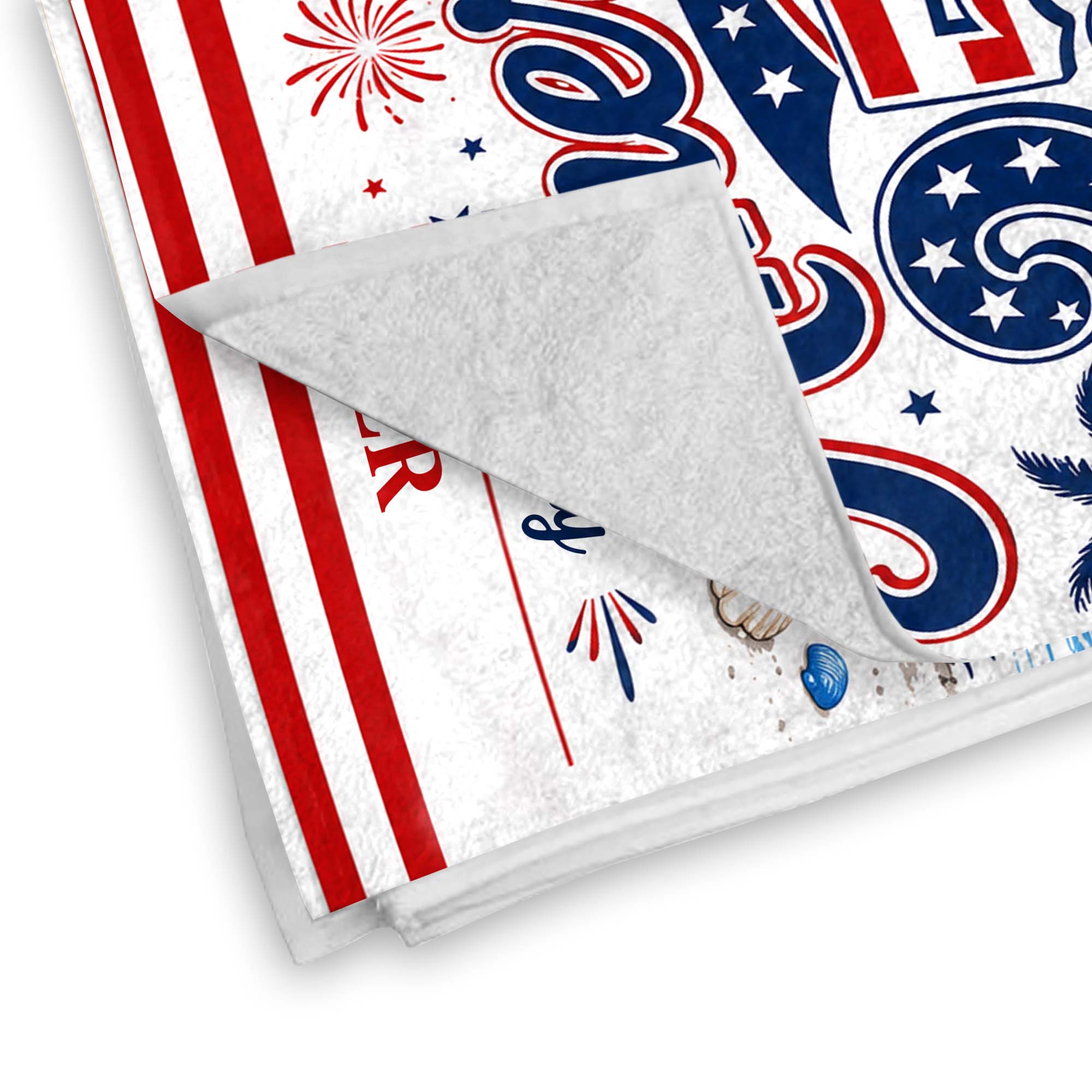Personalized USA Flag Beach Towel Custom Family Name Gift