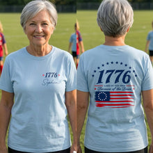 Load image into Gallery viewer, Personalized Patriotic T-Shirt Custom Front Back for 4th of July
