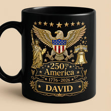 Load image into Gallery viewer, Personalized Black Mug Custom Eagle Design Gift for Dad
