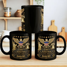 Load image into Gallery viewer, Personalized Black Mug Custom Eagle Design Gift for Dad
