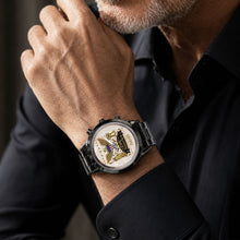 Load image into Gallery viewer, Personalized Men's Watch Custom Name Eagle Liberty Bell Gift
