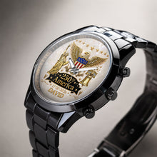 Load image into Gallery viewer, Personalized Men's Watch Custom Name Eagle Liberty Bell Gift
