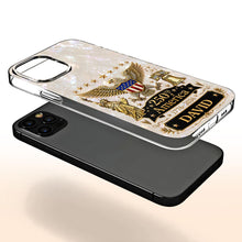 Load image into Gallery viewer, Personalized Clear Phone Case Eagle Statue Liberty Bell Gift for Dad
