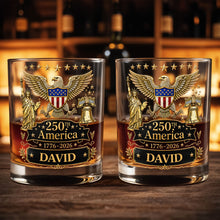 Load image into Gallery viewer, Personalized Custom Whiskey Glass with Patriotic Eagle Design for Dad – Ideal Father's Day Gift
