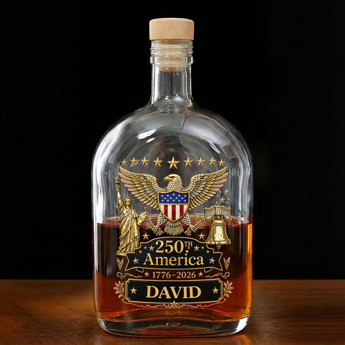Personalized Whiskey Bottle Custom Name Eagle Liberty Bell Gift for Dad