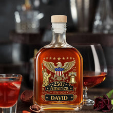 Load image into Gallery viewer, Personalized Whiskey Bottle Custom Name Eagle Liberty Bell Gift for Dad
