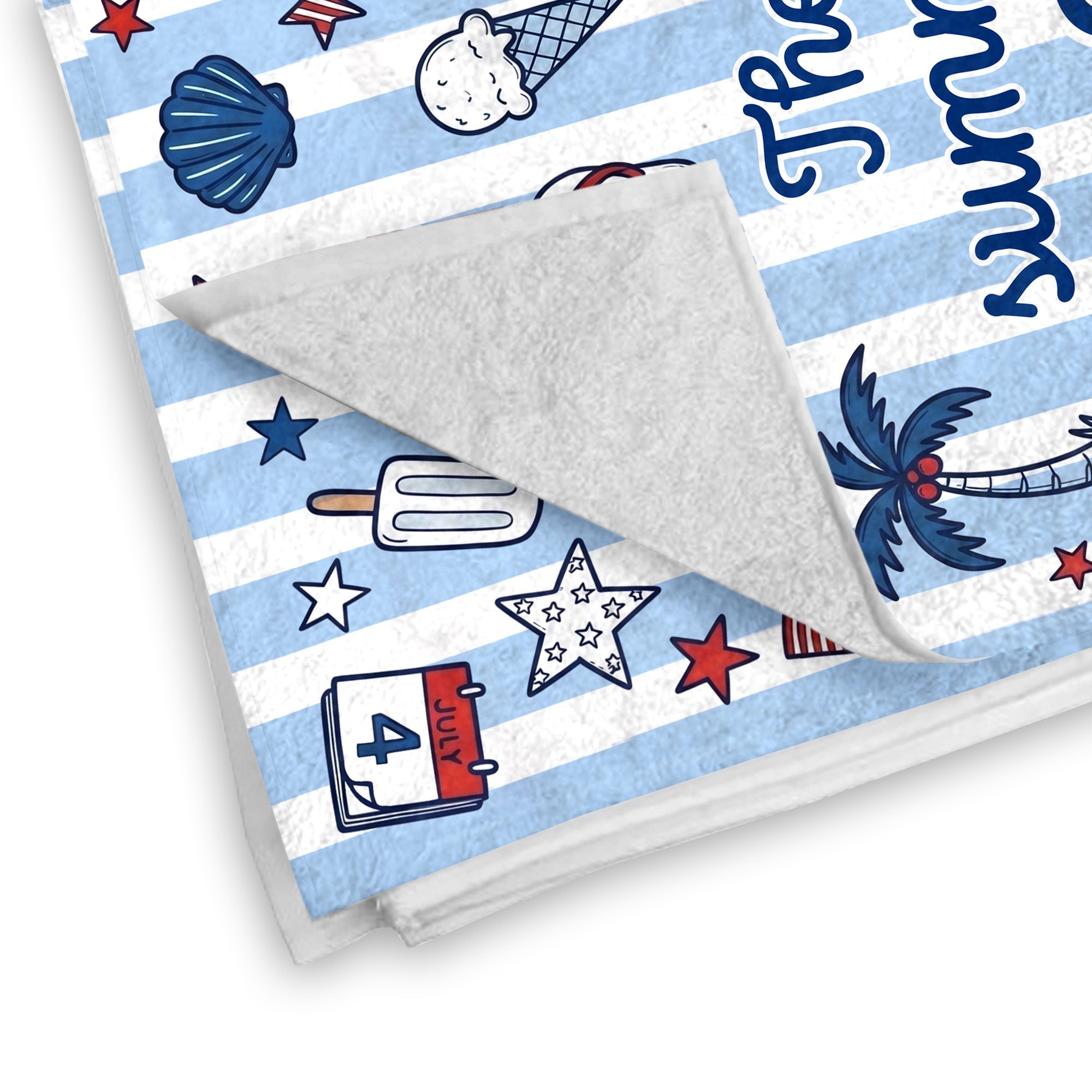 Personalized USA Flag Microfiber Beach Towel Gift for Family