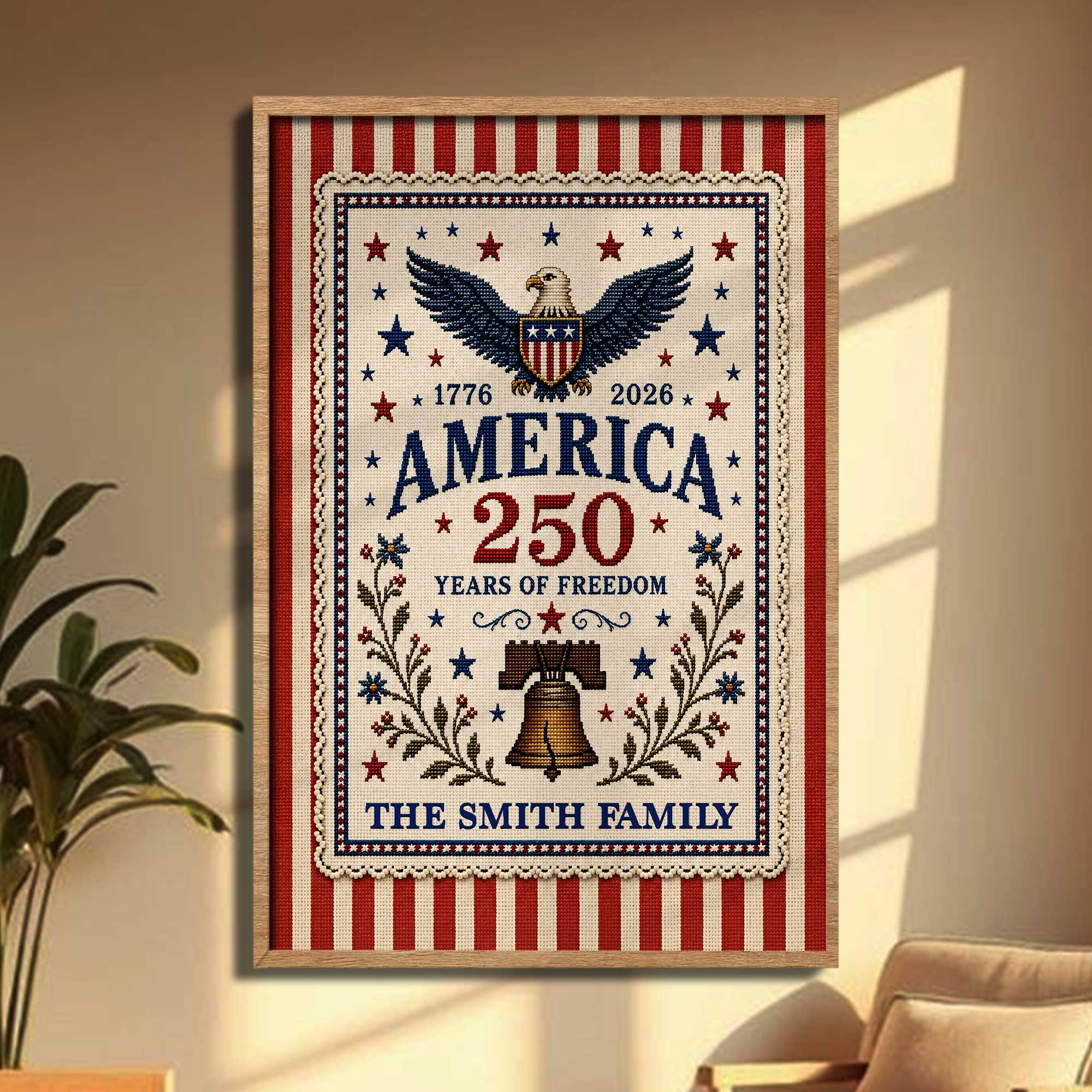 Personalized Vertical Poster America Freedom Family Custom Photo Gift