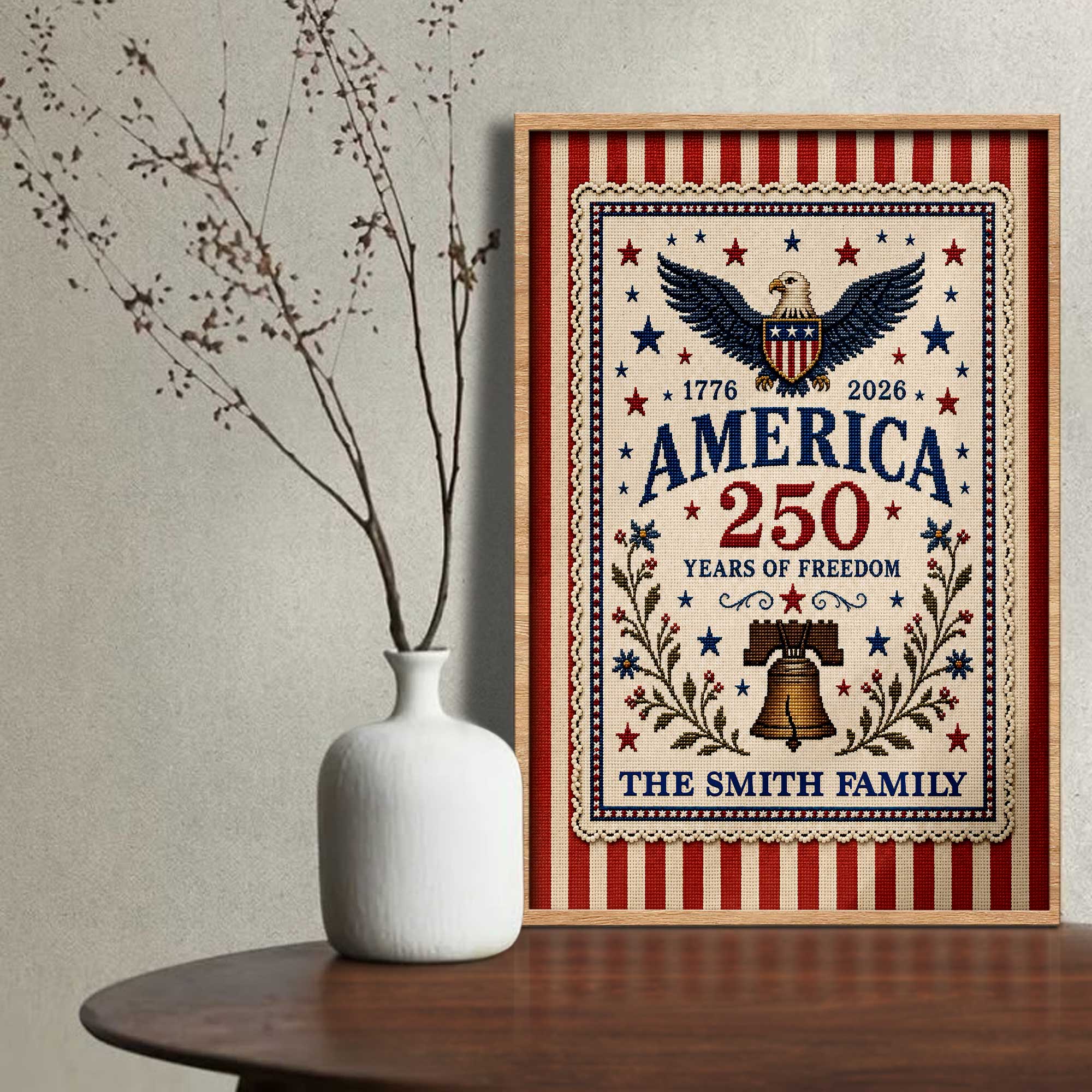 Personalized Vertical Poster America Freedom Family Custom Photo Gift