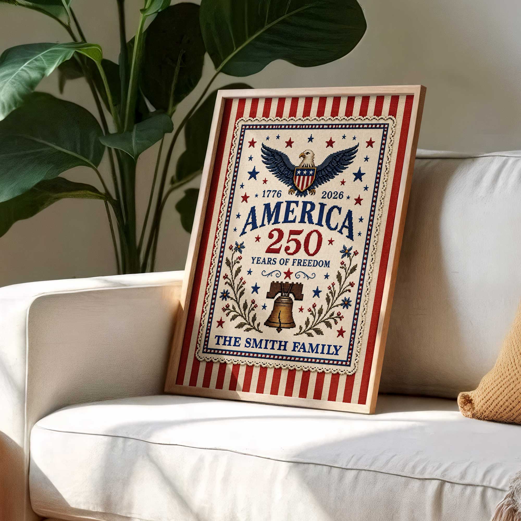 Personalized Vertical Poster America Freedom Family Custom Photo Gift