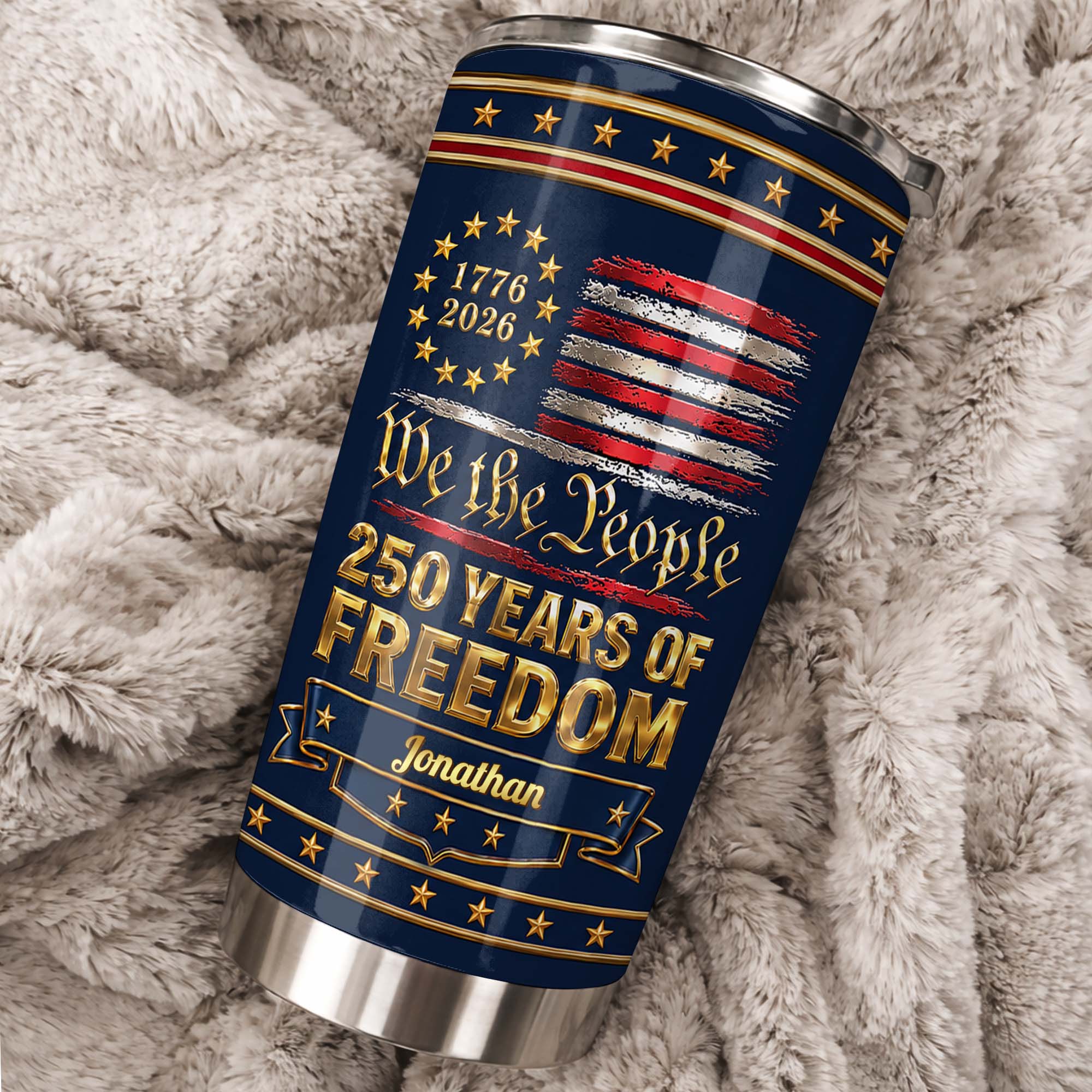 Personalized Stainless Steel Tumbler American Flag Gift for Dad