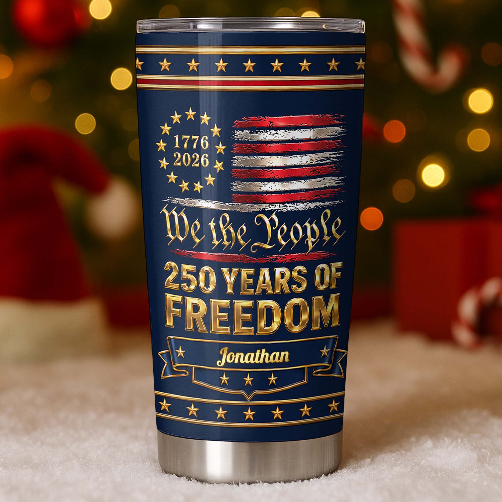 Personalized Stainless Steel Tumbler American Flag Gift for Dad