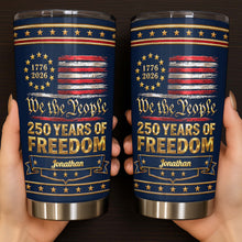 Load image into Gallery viewer, Personalized Stainless Steel Tumbler American Flag Gift for Dad
