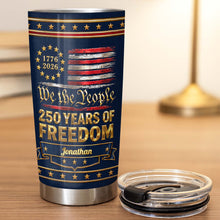 Load image into Gallery viewer, Personalized Stainless Steel Tumbler American Flag Gift for Dad
