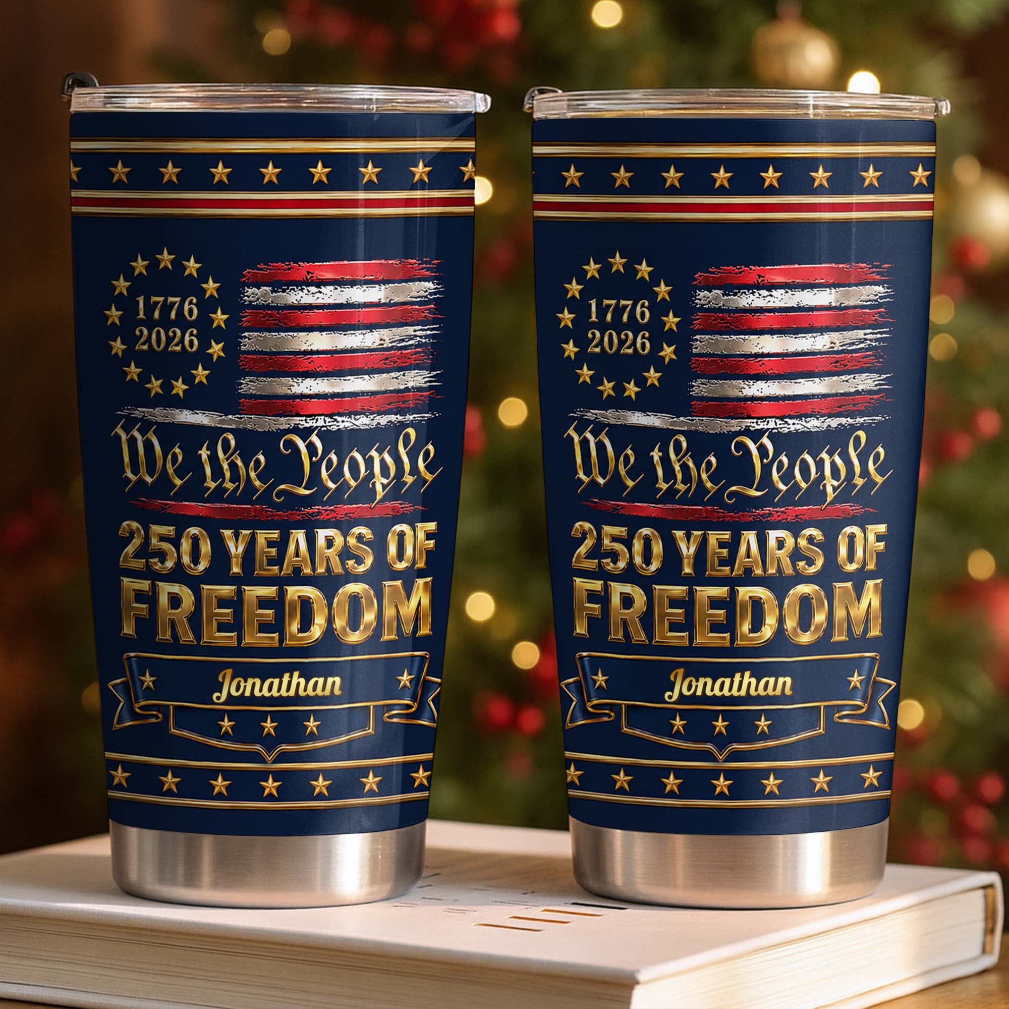 Personalized Stainless Steel Tumbler American Flag Gift for Dad