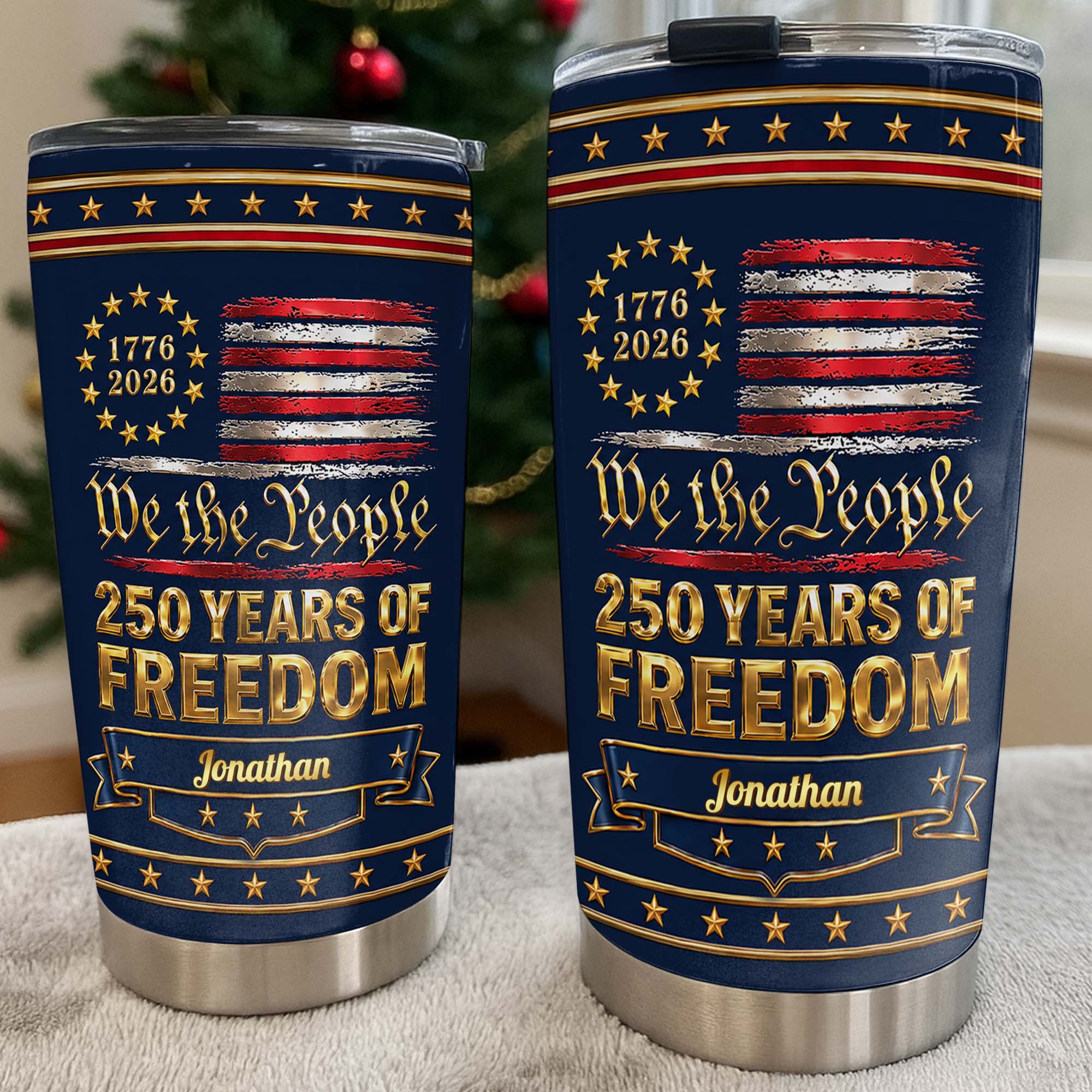 Personalized Stainless Steel Tumbler American Flag Gift for Dad