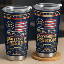 Load image into Gallery viewer, Personalized Stainless Steel Tumbler American Flag Gift for Dad
