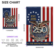 Load image into Gallery viewer, Personalized Double-Sided Garden Flag Custom Family Name Eagle &amp; American Flag 4th of July Gift
