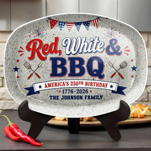 Load image into Gallery viewer, Personalized Custom Plate Red White BBQ Gift for Family
