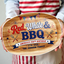 Load image into Gallery viewer, Personalized Custom Plate Red White BBQ Gift for Family
