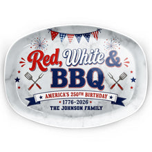 Load image into Gallery viewer, Personalized Custom Plate Red White BBQ Gift for Family
