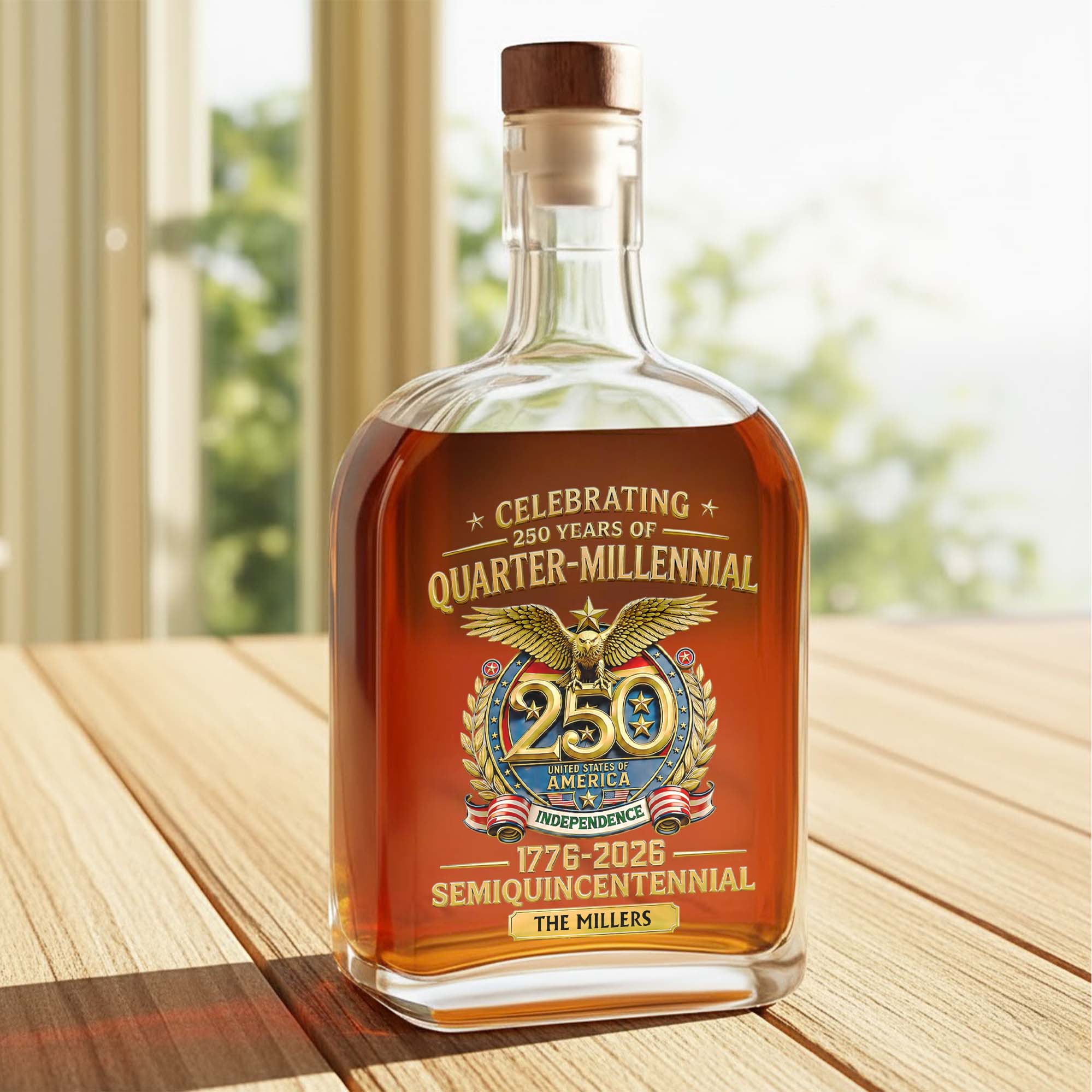 Personalized Whiskey Bottle Custom Name Gift for Dad 4th of July