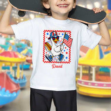 Load image into Gallery viewer, Personalized Patriotic Duck Youth T-Shirt Custom Name Gift
