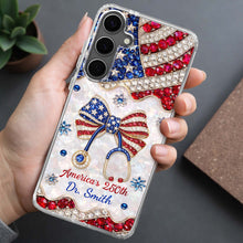 Load image into Gallery viewer, Personalized Clear Phone Case with Crystals for Doctor | 4th of July Gift
