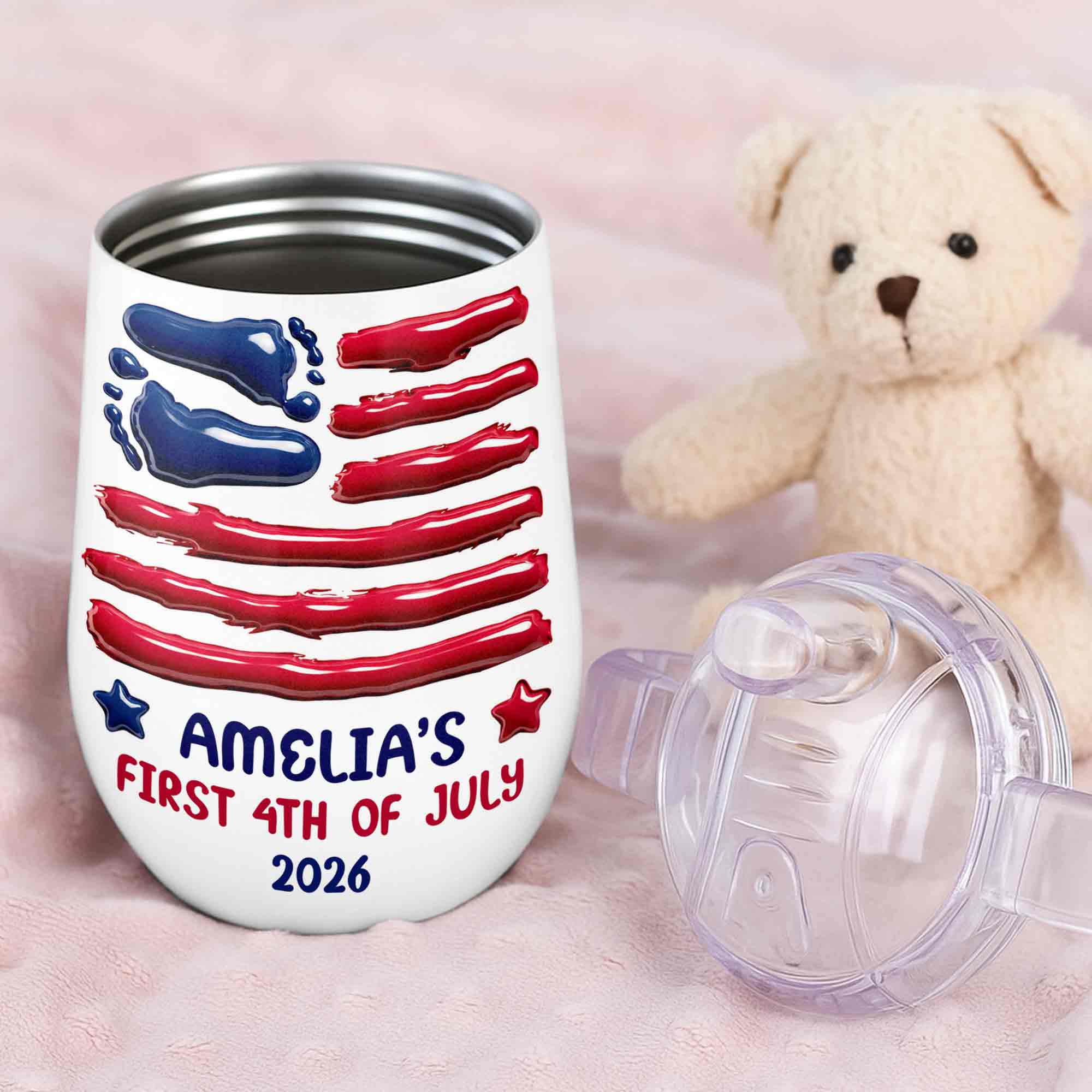 Personalized 4th of July Sippy Cup Custom Name for Kids