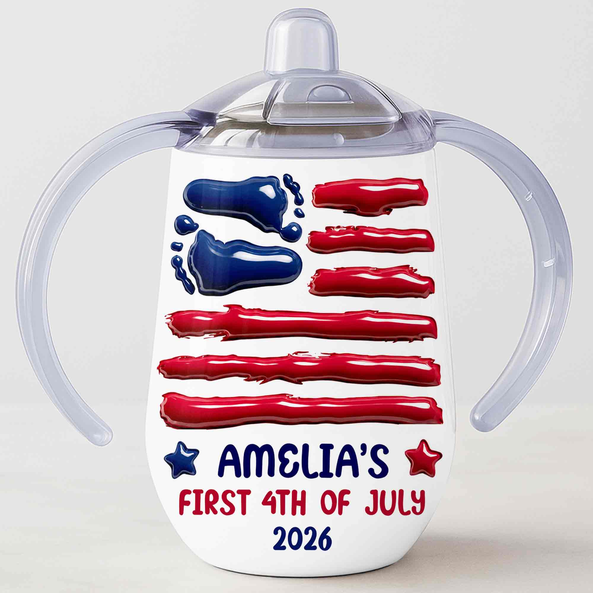 Personalized 4th of July Sippy Cup Custom Name for Kids