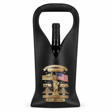 Load image into Gallery viewer, Personalized Leather Wine Bag Custom Name USA Flag Gift
