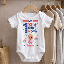 Load image into Gallery viewer, Personalized Baby Onesie Custom Name Fourth of July Gift
