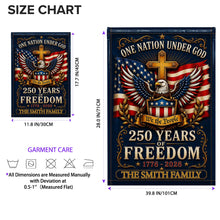 Load image into Gallery viewer, Personalized Double-Sided Garden Flag with Eagle and Family Name for 4th of July
