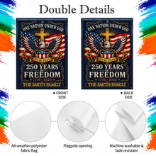 Load image into Gallery viewer, Personalized Double-Sided Garden Flag with Eagle and Family Name for 4th of July
