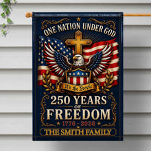 Load image into Gallery viewer, Personalized Double-Sided Garden Flag with Eagle and Family Name for 4th of July
