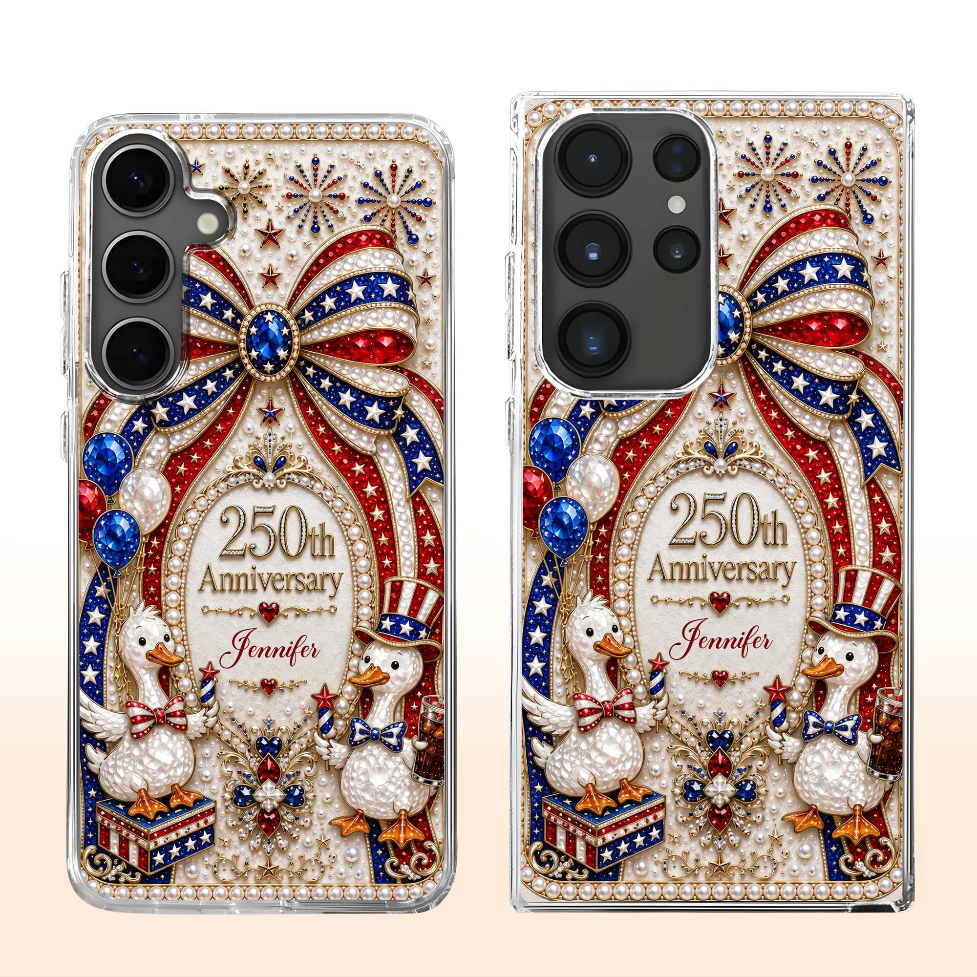 Personalized Clear Phone Case Custom Name Patriotic Gift
