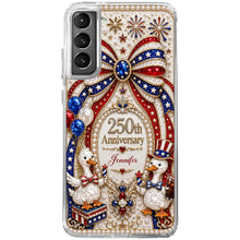 Load image into Gallery viewer, Personalized Clear Phone Case Custom Name Patriotic Gift
