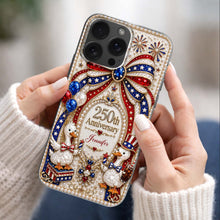 Load image into Gallery viewer, Personalized Clear Phone Case Custom Name Patriotic Gift
