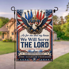 Load image into Gallery viewer, Personalized Double-Sided Garden Flag Custom Family Name Eagle Cross Gift for Dad
