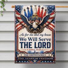 Load image into Gallery viewer, Personalized Double-Sided Garden Flag Custom Family Name Eagle Cross Gift for Dad
