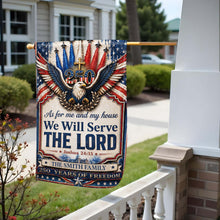 Load image into Gallery viewer, Personalized Double-Sided Garden Flag Custom Family Name Eagle Cross Gift for Dad
