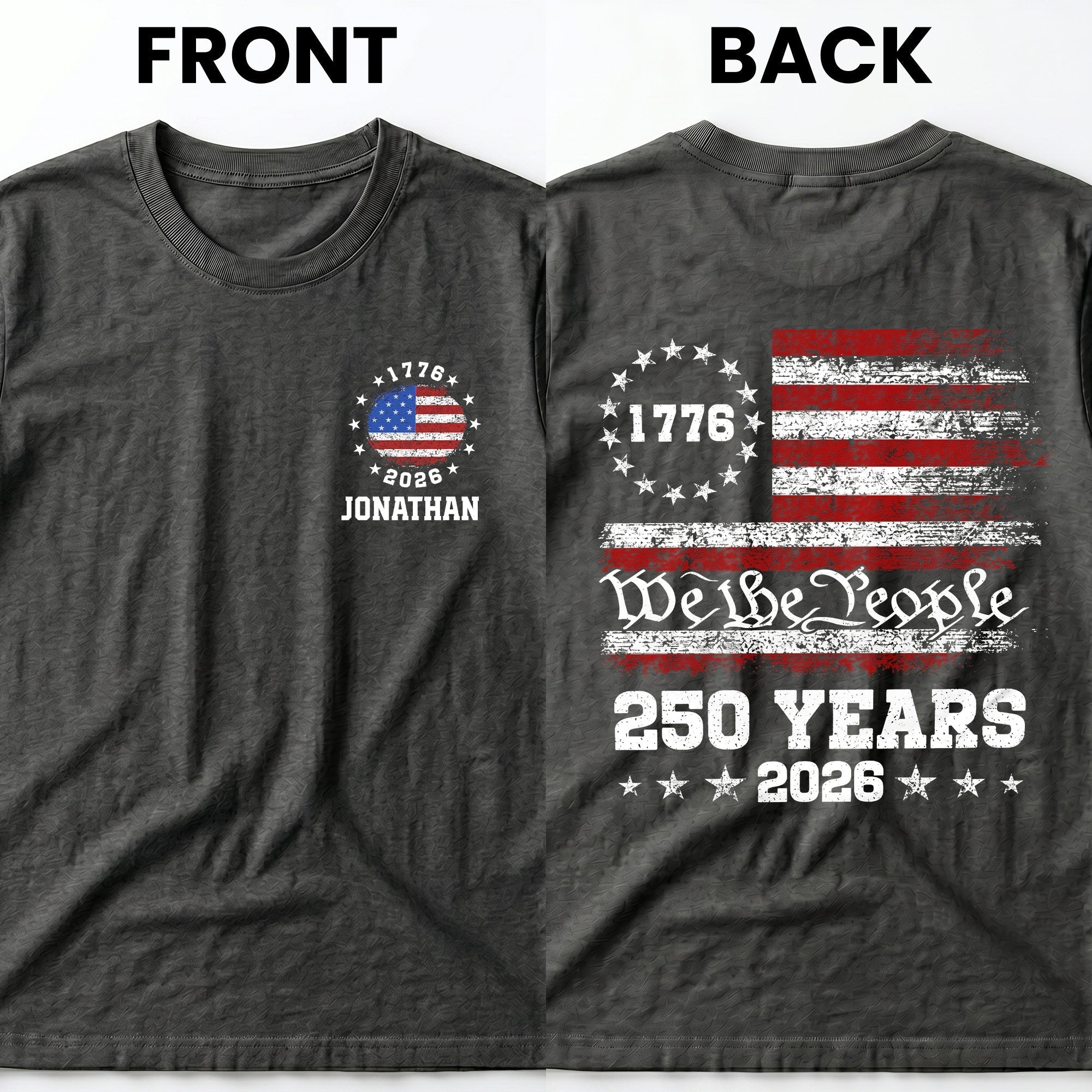 Personalized American Flag T-Shirt Custom Design for 4th of July