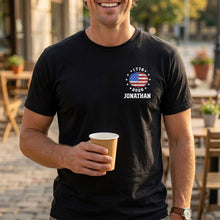 Load image into Gallery viewer, Personalized American Flag T-Shirt Custom Design for 4th of July
