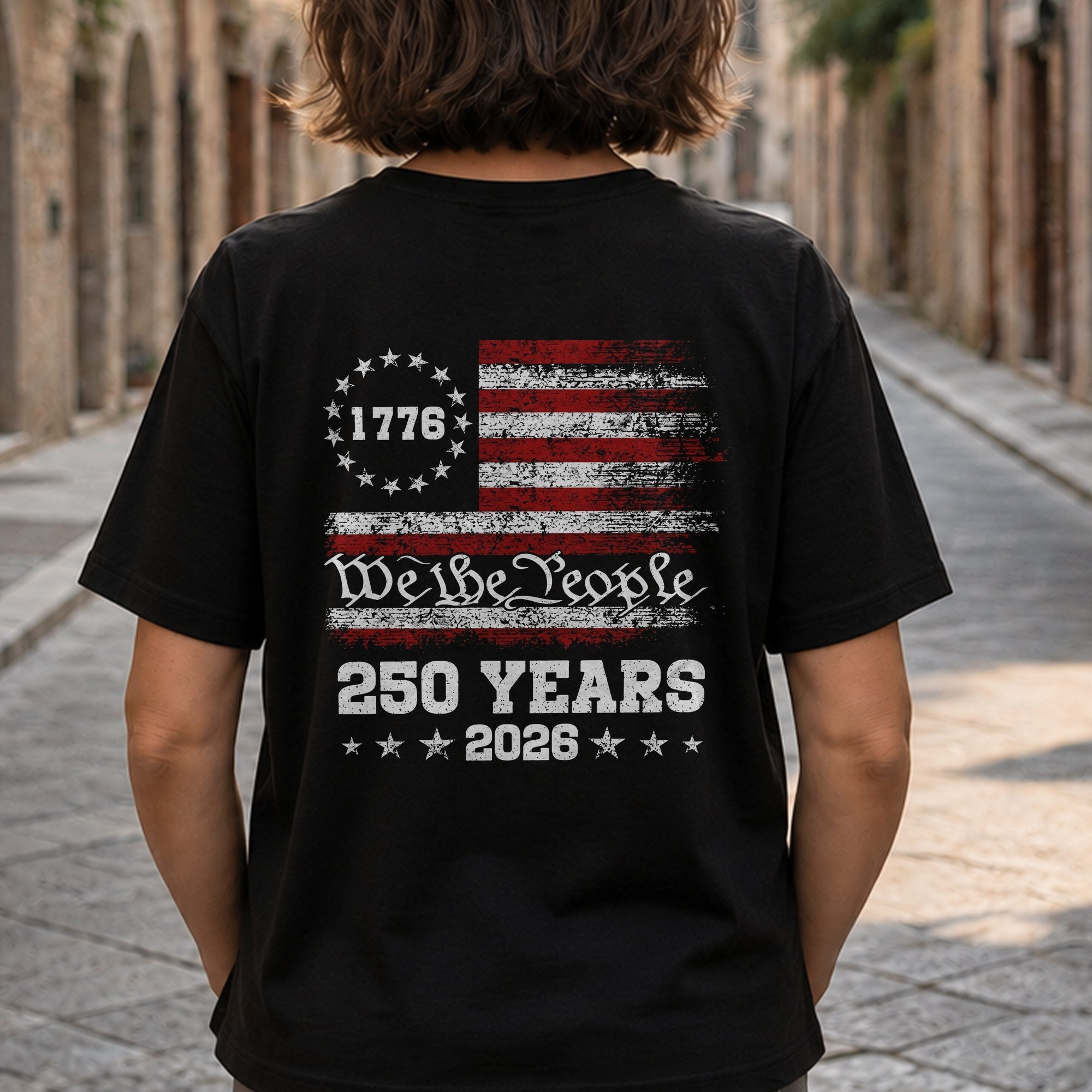 Personalized American Flag T-Shirt Custom Design for 4th of July