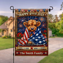 Load image into Gallery viewer, Personalized Double-Sided Garden Flag Custom Family Name 4th of July Decoration
