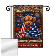 Load image into Gallery viewer, Personalized Double-Sided Garden Flag Custom Family Name 4th of July Decoration
