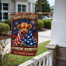 Load image into Gallery viewer, Personalized Double-Sided Garden Flag Custom Family Name 4th of July Decoration
