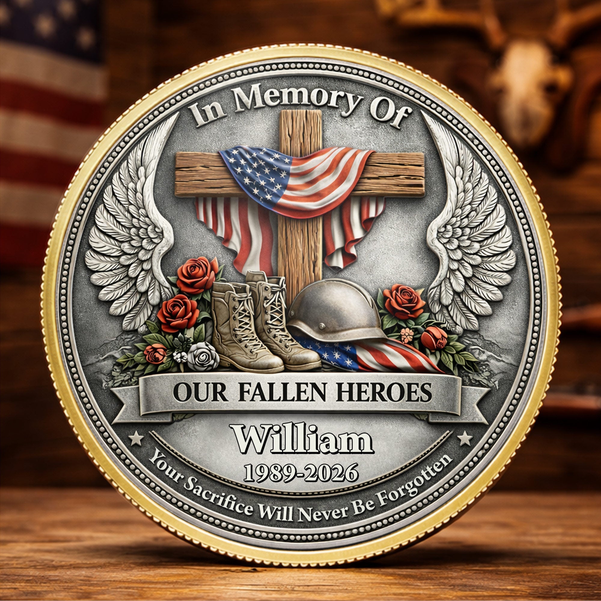 Personalized Memorial Commemorative Coin Custom Name Gift